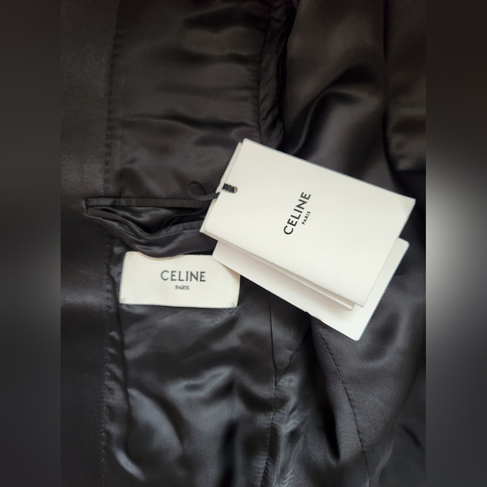 Celine Paris Spencer Tuxedo Jacket Black Grain de Poudre NWT - Picture 9 of 12
